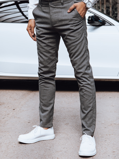 Moške temno sive hlače chinos Dstreet UX4388