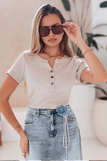 Ženska bluza KISS LOOK beige Dstreet RY2834