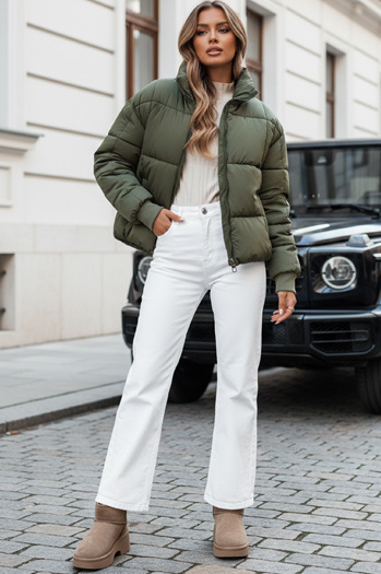 Ženska zimska kratka prešita jakna VIBEGIRL green Dstreet TY4946