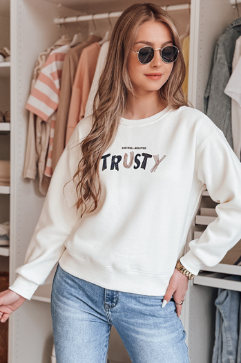 Ženska bluza prevelike velikosti z vezenino SOFTRUS ecru Dstreet BY1411