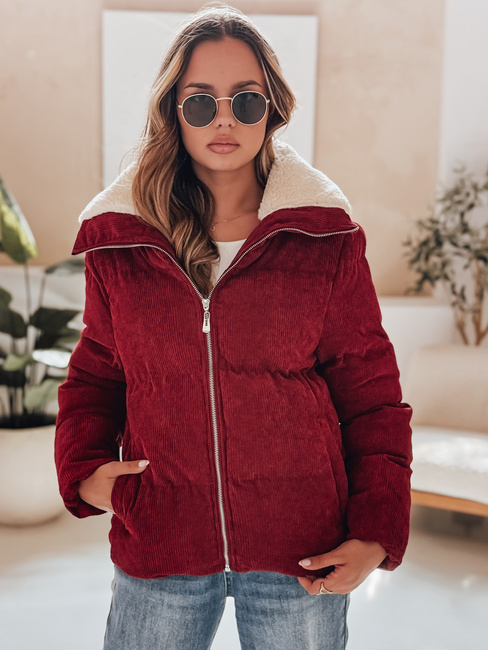 Ženska manšestrska jakna TRENDYGLAM burgundska Dstreet TY4942