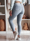 Ženske jeans hlače z vezenino MOONAIR modre Dstreet UY2453