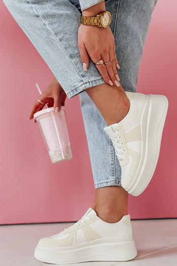 Ženske superge na platformi MODNIKKI white Dstreet ZY0875