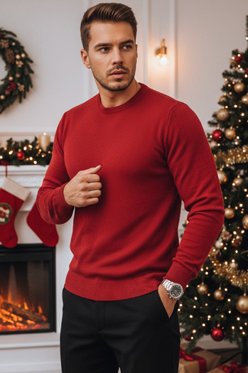 Moški klasični bordo pulover Dstreet WX1933z