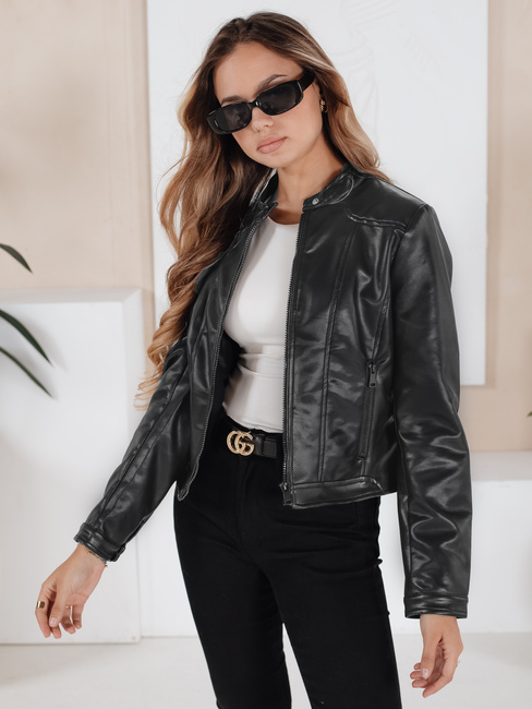 Ženska usnjena jakna ramones black Dstreet TY5205
