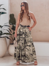 FLOWES svetlo zeleno moro krilo-hlačnice s pasom Dstreet UY2562