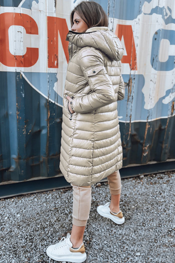 Ženska prešita zimska bunda LESSI beige Dstreet TY5523