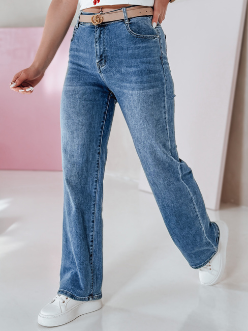 Ženske ravne jeans hlače VELLISATE blue Dstreet UY2666