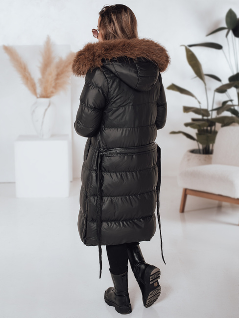Ženska prešita zimska jakna s krznom STYLEBELLA black Dstreet TY5010
