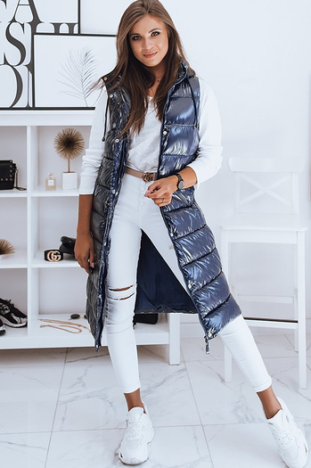 Ženski prešit telovnik GANTINI Barva Modra DSTREET TY2015