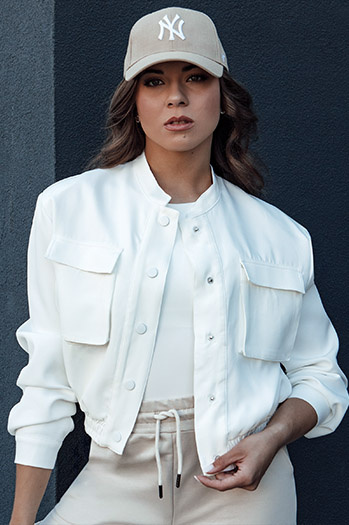 Ženska bomber jakna PRIEV white Dstreet TY4305