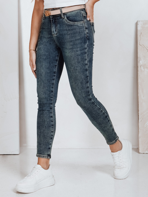 Ženske oprijete kavbojke modre barve Dstreet UY2819