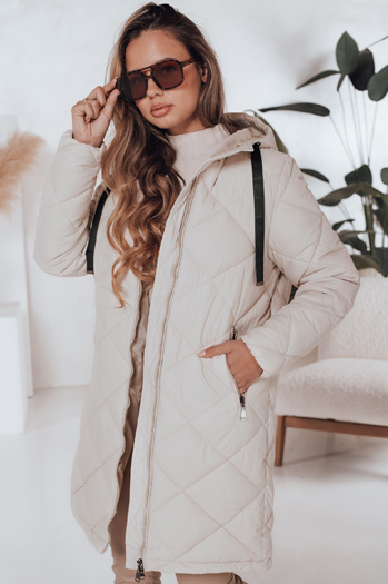 Ženska zimska bunda SNOWVIBE light beige quilted Dstreet TY4990