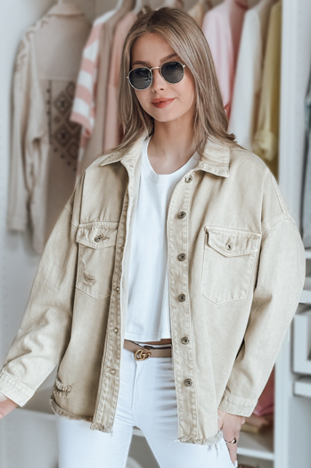 Ženska prevelika džins jakna JUSTDEM beige Dstreet TY4908