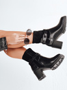 Ženski škornji s peto NOIRSTEP black Dstreet ZY0523