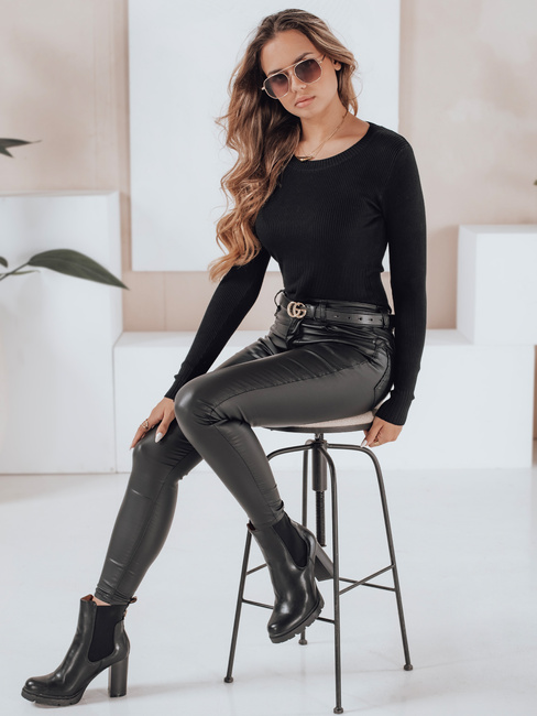 Ženski rebrasti pulover NOLVIE black Dstreet MY2492