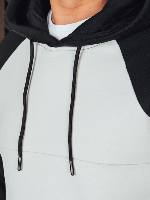 Moška osnovna majica s kapuco svetlo sive barve Dstreet BX5894