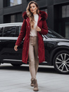 Ženska zimska jakna parka s krznom v bordo barvi Dstreet TY5114