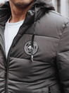 Moška prešita zimska jakna s kapuco sive barve Dstreet TX5073