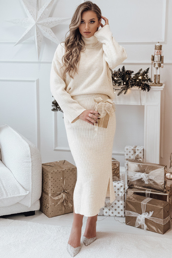Ženski pleteni komplet DELIGHT ecru Dstreet AY1117