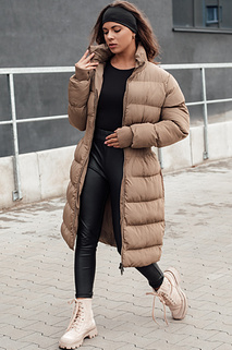 Ženska zimska dolga prešita jakna FABWARM beige Dstreet TY4621