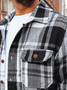 Moška črno-bela karirasta flanelasta srajca Dstreet DX2675