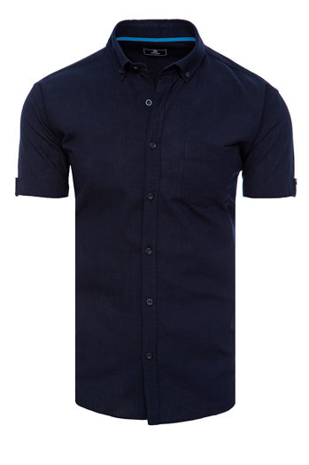 Moška srajca z kratkimi rokavi Barva Mornarica DSTREET KX0983