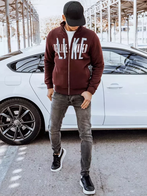 Moška jopa z zadrgo Barva Klaret DSTREET BX5410