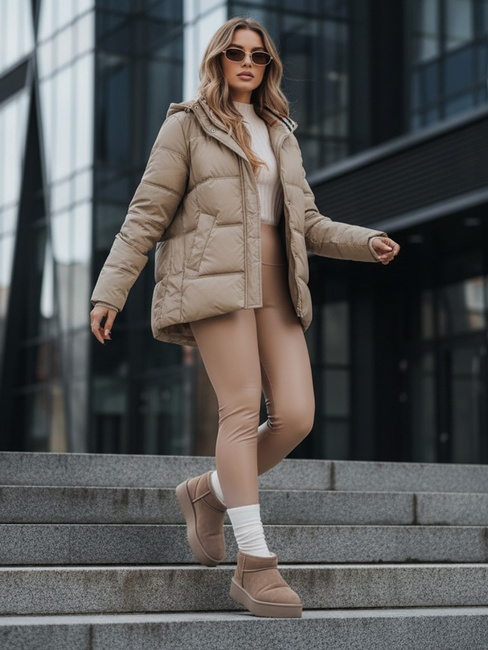 Ženska prešita jakna HIMES beige Dstreet TY4243