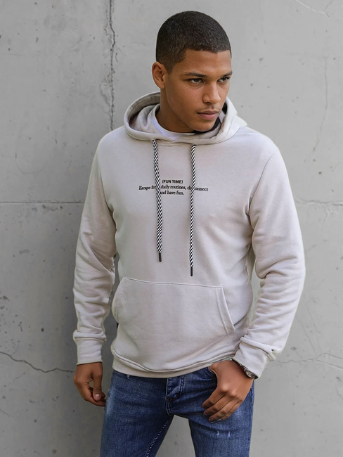 Moška jopa s kapuco Barva Ecru DSTREET BX5460