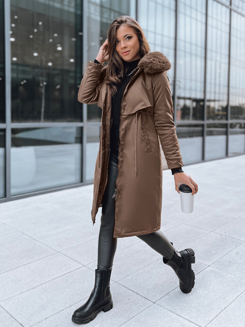 Ženska zimska jakna parka LUSTER coffee Dstreet TY3956