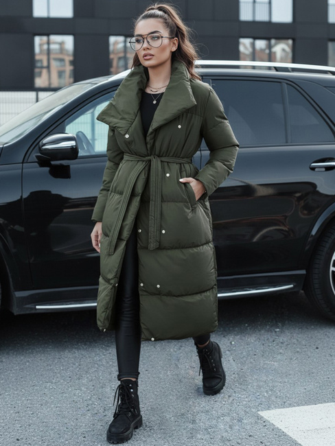 Ženski zimski dolgi prešiti plašč FAVI green Dstreet TY4576