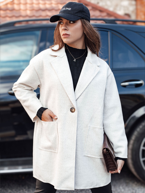 Ženski prevelik plašč ELEGANTWAY v sledeh bež barve Dstreet NY0698