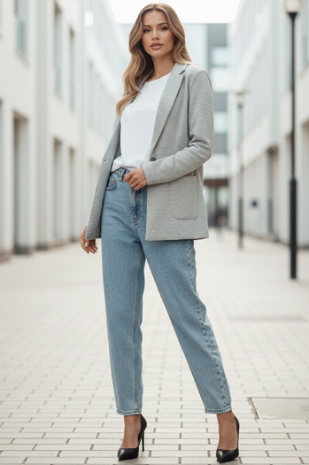 Ženska jakna CLASSVENT svetlo siva Dstreet PY0108