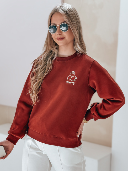 Ženska bluza z vezenino CHERSOFT brick Dstreet BY1398