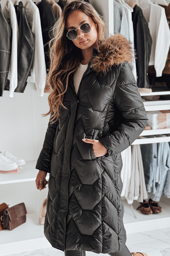 Ženska prešita dolga jakna WINTERACT black Dstreet TY4778