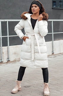 Ženska prešita zimska jakna s krznom STYLEBELLA white Dstreet TY4610