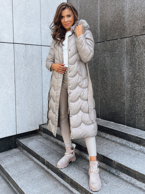 Ženski zimski plašč SCARLET Barva Bež DSTREET TY3806