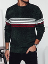 Moški črtast zelen pulover Dstreet WX2280