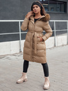 Ženska prešita zimska jakna s krznom STYLEBELLA beige Dstreet TY4609