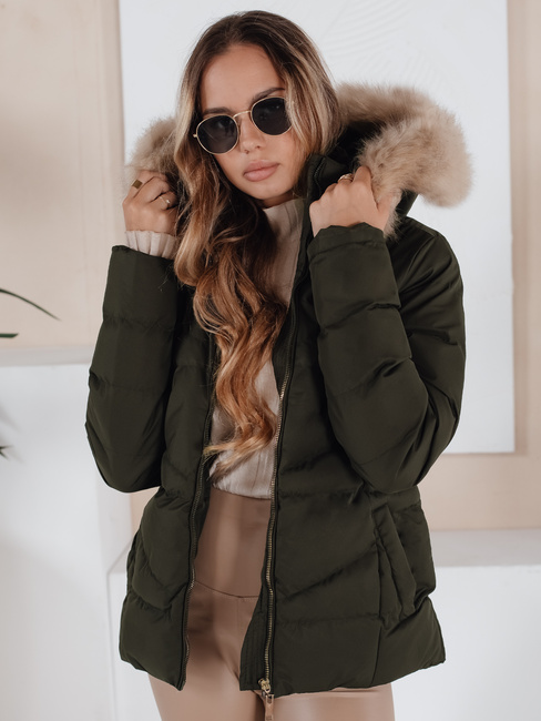 Ženska zimska jakna prešita zelena Dstreet TY5133
