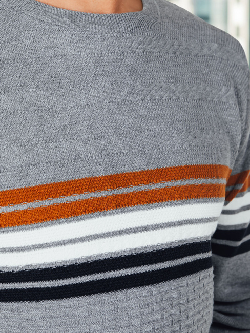 Moški črtast siv pulover Dstreet WX2324