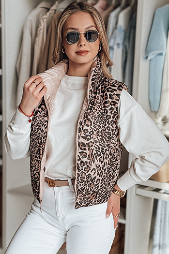 Ženski kratek reverzibilen telovnik CHIPUFF roza Dstreet TY4823