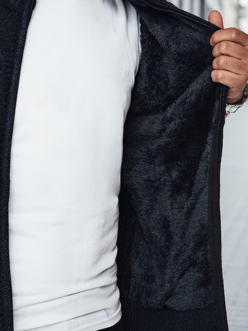 Moški pulover brez gumbov v mornarsko modri barvi Dstreet WX2250z