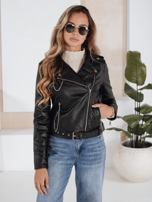 Ženska usnjena jakna ramones black Dstreet TY5200