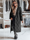 Ženski prešiti dolgi plašč TRENDIFY black Dstreet TY4378