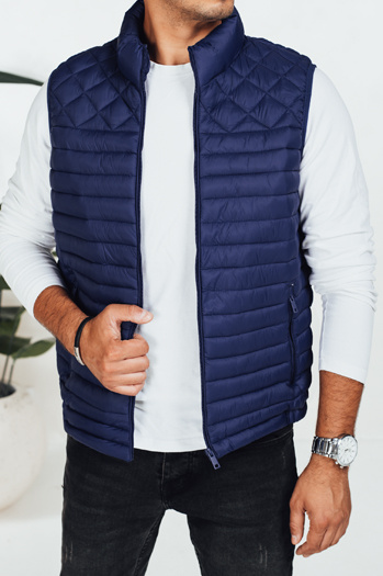 Moški prešiti telovnik v mornarsko modri barvi Dstreet TX5077