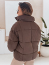 Ženska zimska kratka prešita jakna VIBEGIRL dark beige Dstreet TY4945