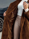 Ženski zimski plašč LUXERII z dolgim krznom kamelje barve Dstreet TY4690
