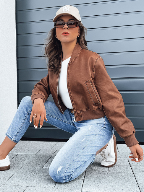 Ženske usnjene bomber jakne SANTOL camel Dstreet TY4341